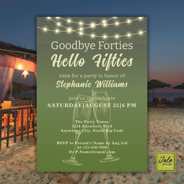 Hello Fifties Summer Backyard 50th Birthday Party  Invitation (Creator Uploaded)