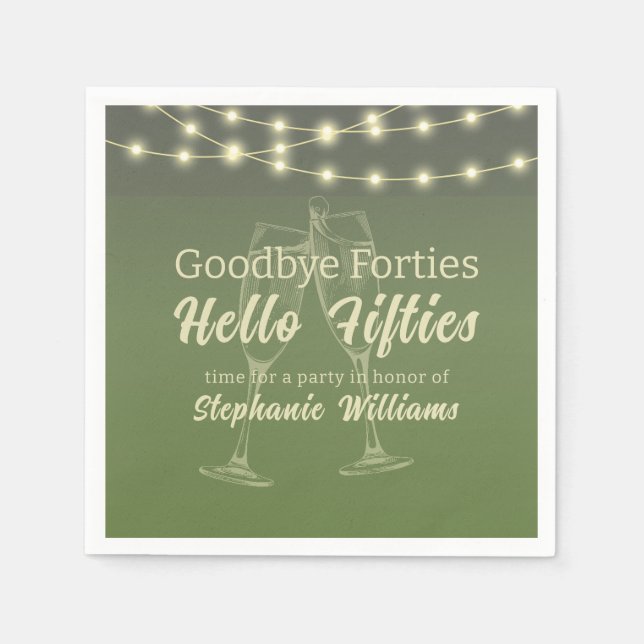 Hello Fifties Summer Backyard 50th Birthday Party  Napkins (Front)