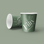 Hello fifty modern minimal green 50th birthday paper cups<br><div class="desc">Hello fifty modern minimal typography simple sage green and white 50th birthday party decor favor thank you paper cup. Part of a contemporary collection.</div>