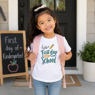 Hello First Day Of School Back To School Day T-Shirt