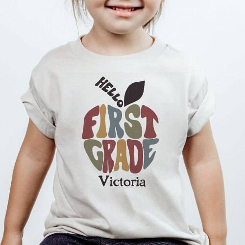  Hello First Grade Back to School Cute Trendy  T_Shirt