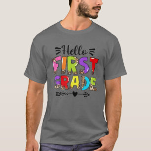 Hello First Grade Back To School Leopard Student K T-Shirt