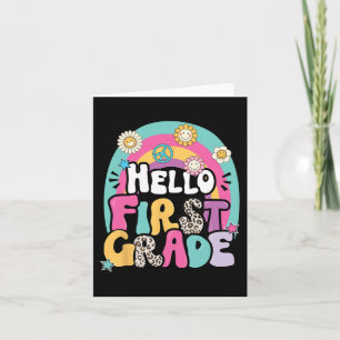Hello First Grade Back To School Teacher First Day Card