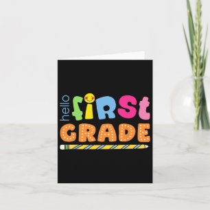 Hello First Grade Cute Colorful Team 1st Grade Tea Card
