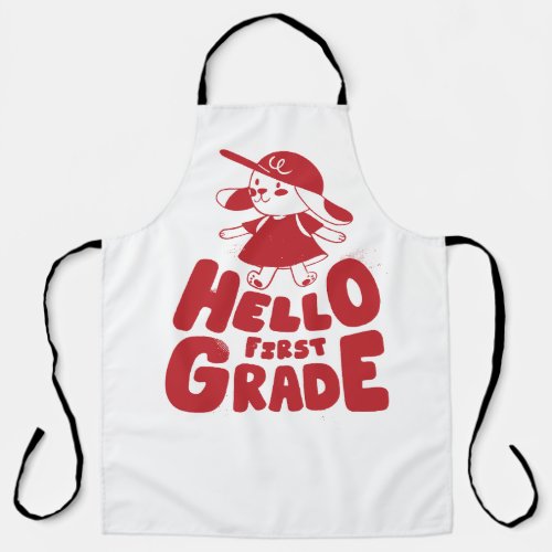 Hello first grade design apron