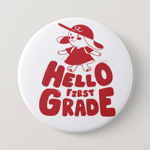 Hello first grade design button