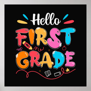 Hello First Grade Doodle Poster