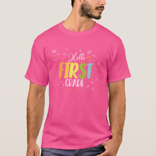 Hello first Grade funny Back to School Teacher stu T-Shirt