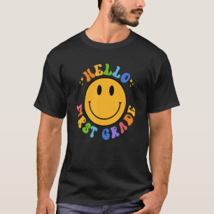 Hello First Grade Retro Smily Face 1st Grade Back T-Shirt