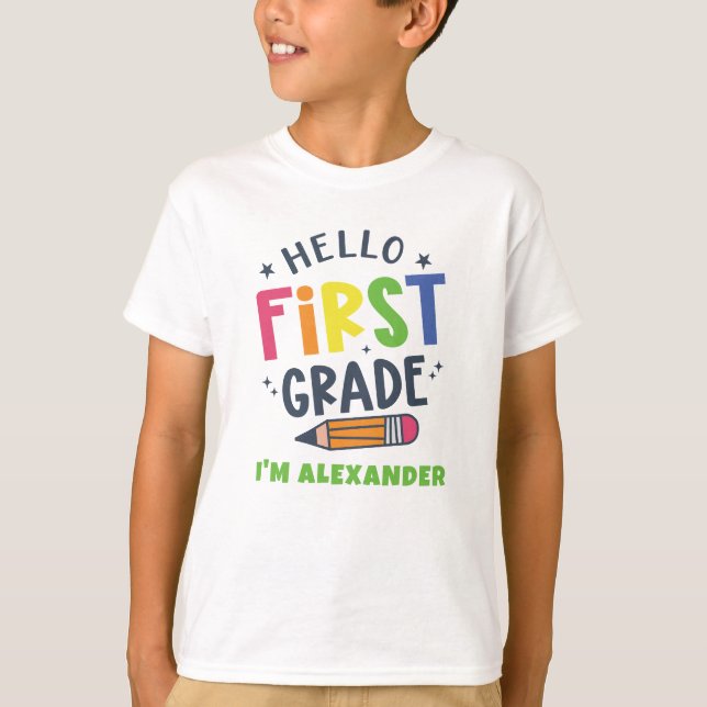 Hello first grade  T-Shirt (Front)