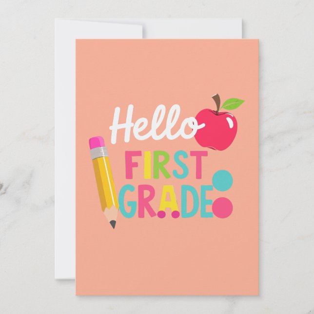 Hello First Grade Team 1st Grade Back to School Invitation (Front)