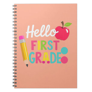 Hello First Grade Team 1st Grade Back to School  Notebook