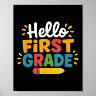 Hello First Grade Team 1st Grade Back To School Te Poster
