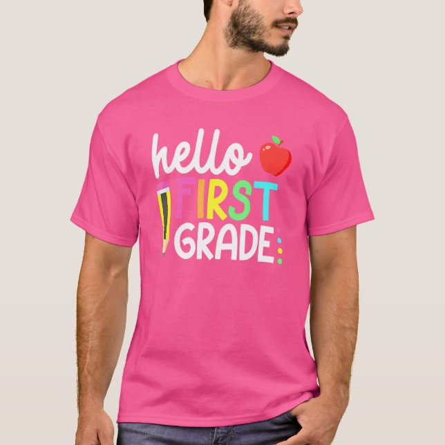 Hello First Grade Team 1st Grade Back To School Te T-Shirt (Front)