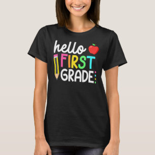 Hello First Grade Team Teacher Kids  Back To Schoo T-Shirt