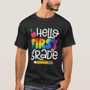 Hello First Grade Tie Dye  Back To School Teacher  T-Shirt