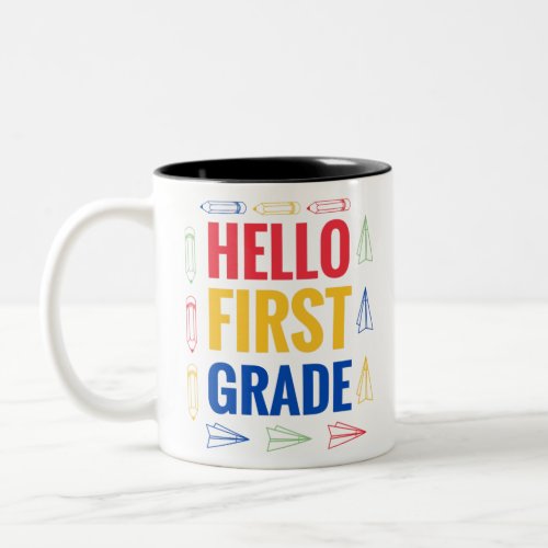 Hello First Grade Two_Tone Coffee Mug