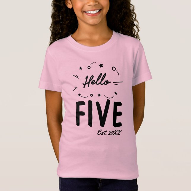 Hello Five 5th Birthday T-Shirt (Front)