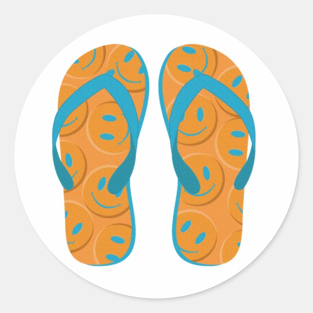Hello Flip Flops Classic Round Sticker (Front)