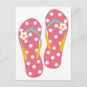 Hello Flip Flops Postcard by Just2Cute at Zazzle