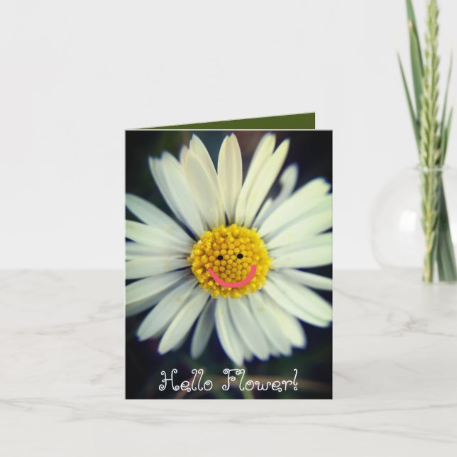 Hello Flower Customisable blank card (Front)