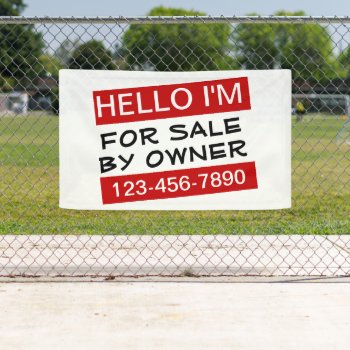 Hello For Sale By Owner House Sale Banner by Ricaso_Intros at Zazzle