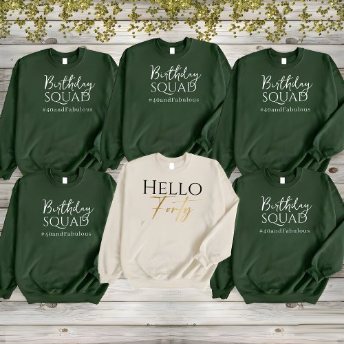 Hello Forty Birthday 40th Party Long Sleeve T_Shirt