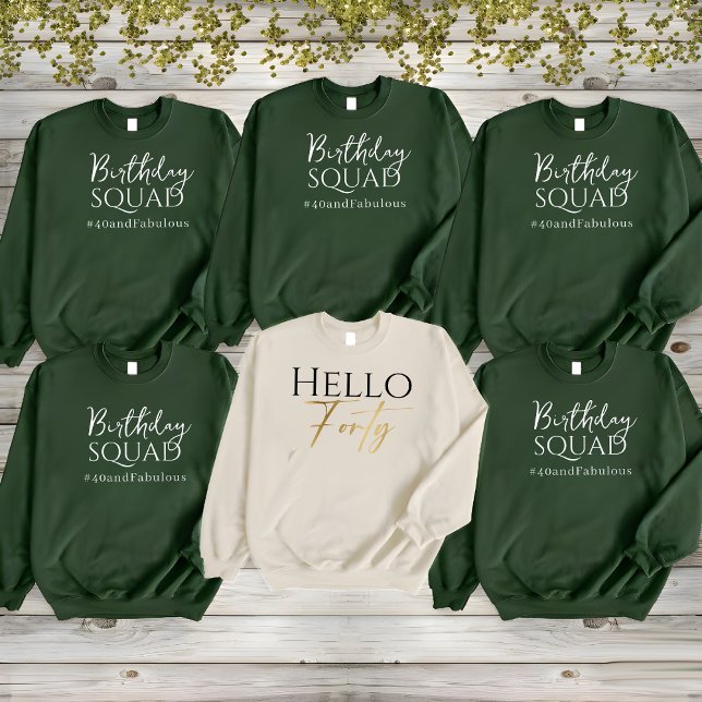 Hello Forty Birthday 40th Party Long Sleeve T-Shirt (Creator Uploaded)