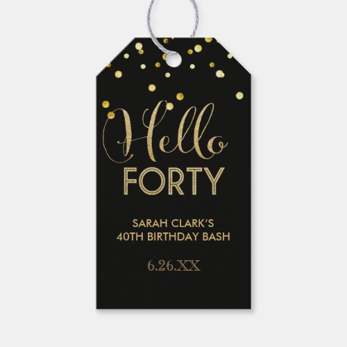 Hello Forty Gift Tags