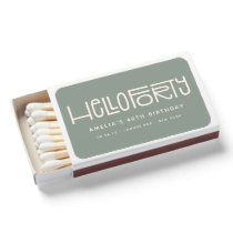 HELLO FORTY Modern 40th Birthday Favors Matchboxes