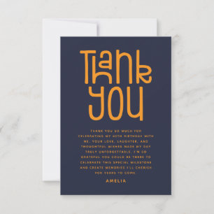 HELLO FORTY Modern 40th Birthday Thank You Card