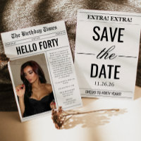 Hello Forty Photo Newspaper 40th Birthday