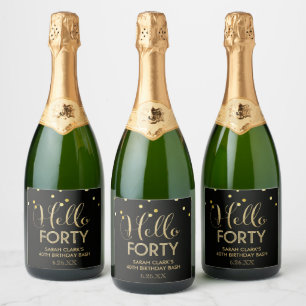 Hello Forty Sparkling Wine Bottle Labels