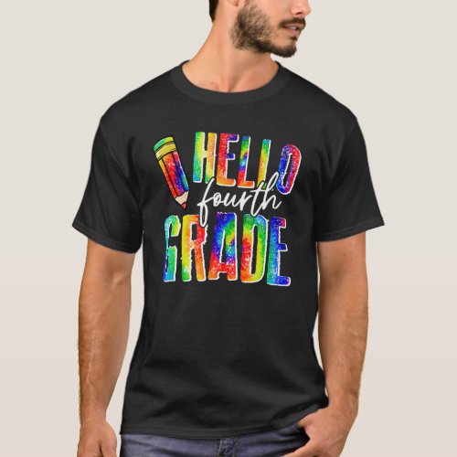 Hello Fourth Grade 4th Tie Dye Student  Back To Sc T_Shirt