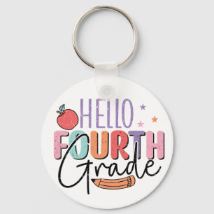 Hello Fourth Grade Back to School Keychain