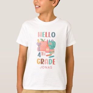Hello Fourth Grade Back to School Kids T-Shirt