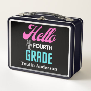 Hello Fourth Grade, Back To School Metal Lunch Box