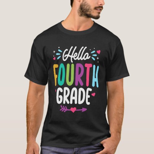 Hello Fourth Grade Back To School Teacher Student T_Shirt