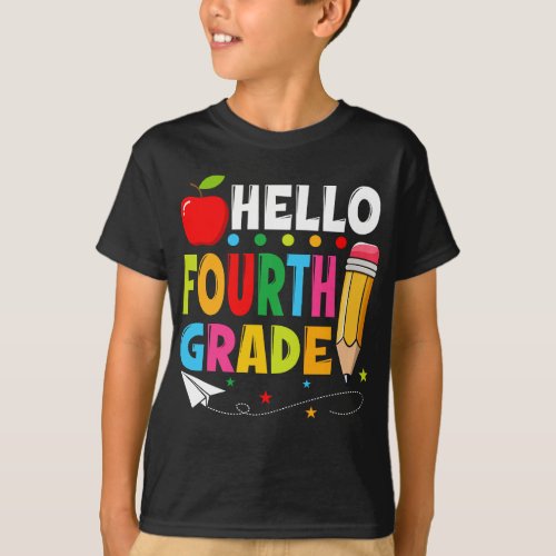 Hello Fourth Grade Back To School Teacher T_Shirt