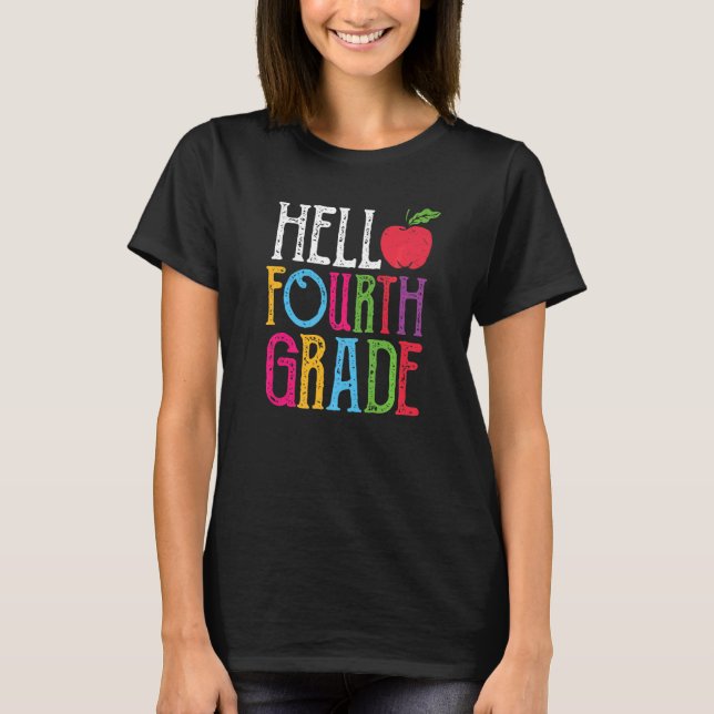 Hello Fourth Grade Cute 4th Grade T-Shirt (Front)