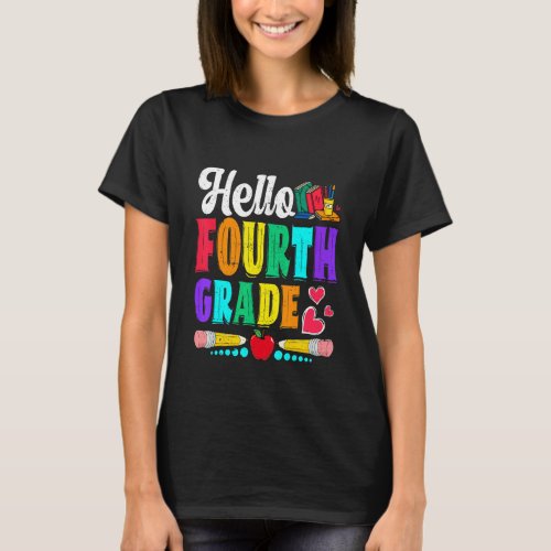 Hello Fourth Grade Cute Boys Kids Back To School T_Shirt