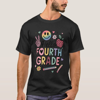 Hello Fourth Grade for Girls Boys Teachers T-Shirt