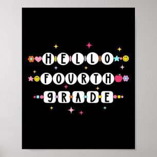 Hello Fourth Grade Friendship Bracelet Back To Sch Poster