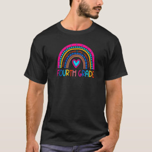Hello Fourth Grade Rainbow Teacher Girls First Day T-Shirt