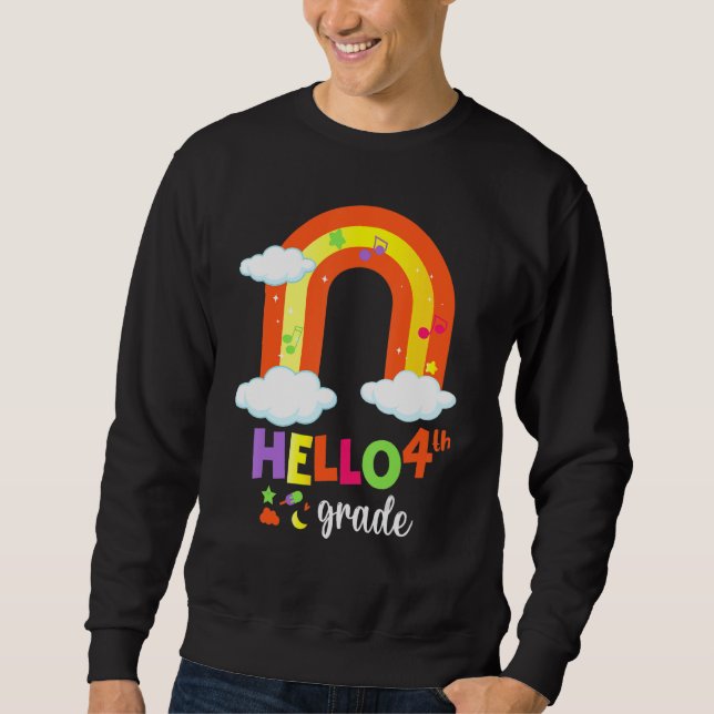 Hello Fourth Grade Students Back To School Sweatshirt (Front)