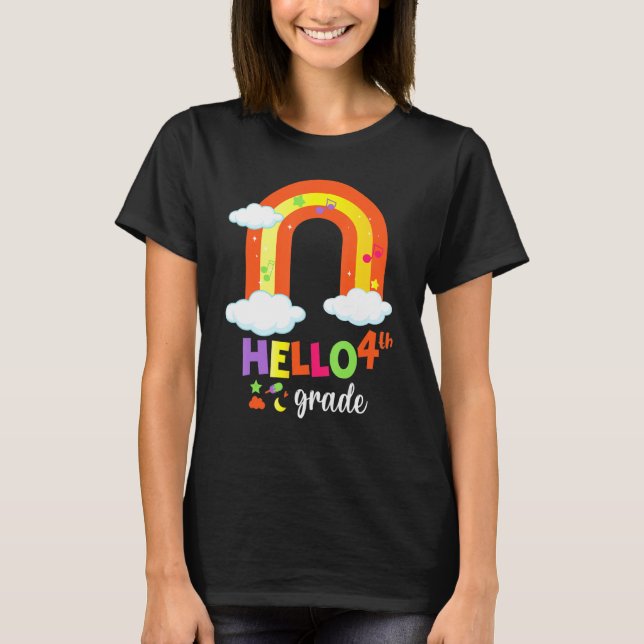 Hello Fourth Grade Students Back To School T-Shirt (Front)