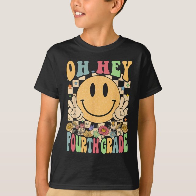 Hello Fourth Grade Teachers Student 4th Grade Back T-Shirt (Front)