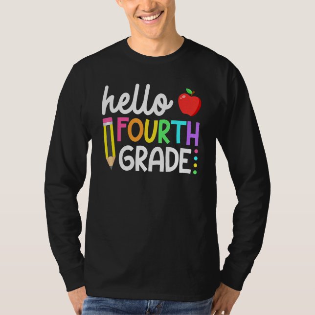 Hello Fourth Grade Team 4th Grade Back To School T T-Shirt (Front)