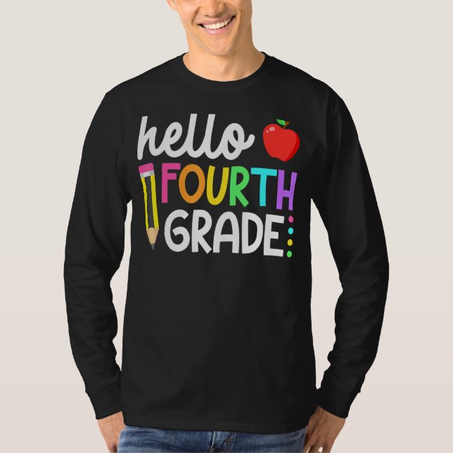 Hello Fourth Grade Team 4th Grade Back To School T T-Shirt (Front)
