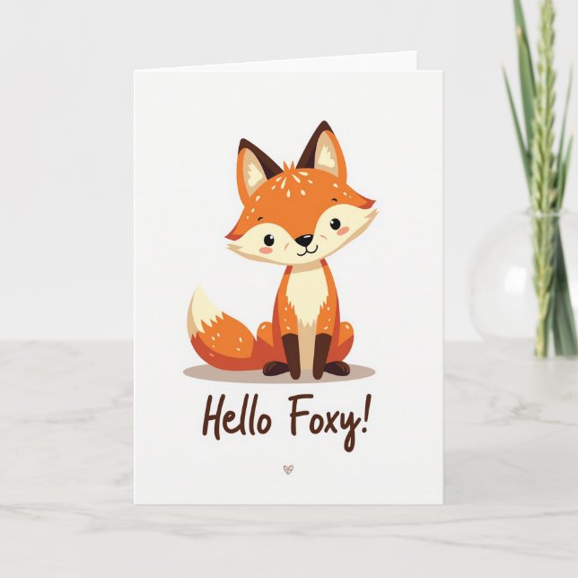 Hello Foxy Greeting Card (Front)
